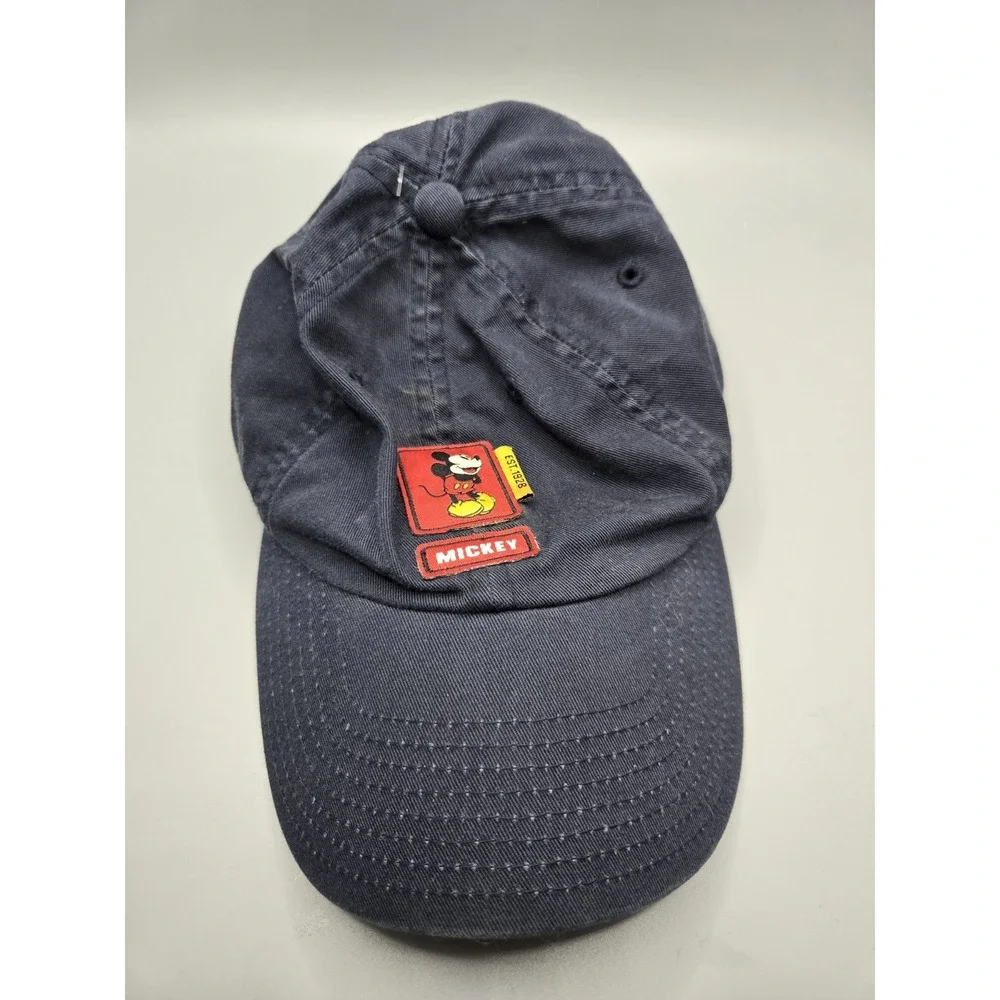 Vintage Mickey Mouse Walt Disney Navy Blue‎ Embroidered Adjustable Hat Cap